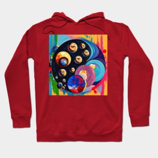 Moon phases with mushrooms abstract oil painting style Hoodie